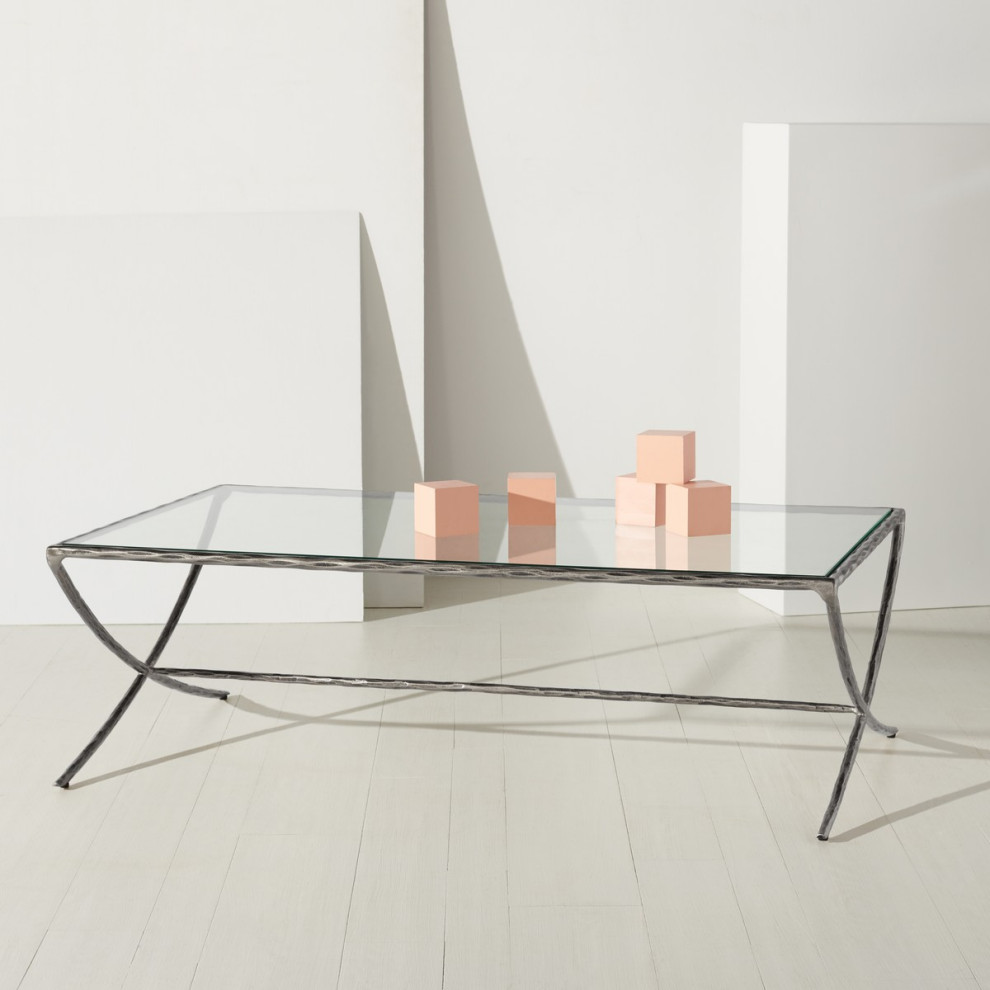 Safavieh Couture Debbie Rectangle Metal Coffee Table   Transitional   Coffee Tables   by Safavieh  Houzz