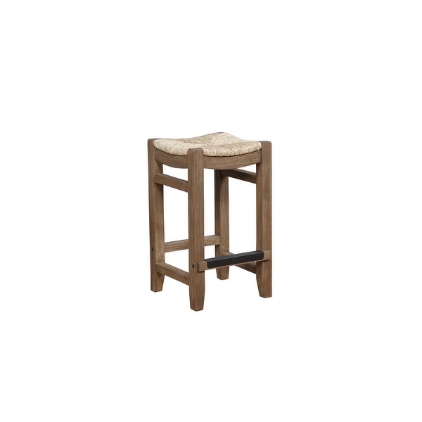 The Gray Barn Enchanted Acre 26-inch Wood Counter Height Stools with Rush Seats (Set of 2)