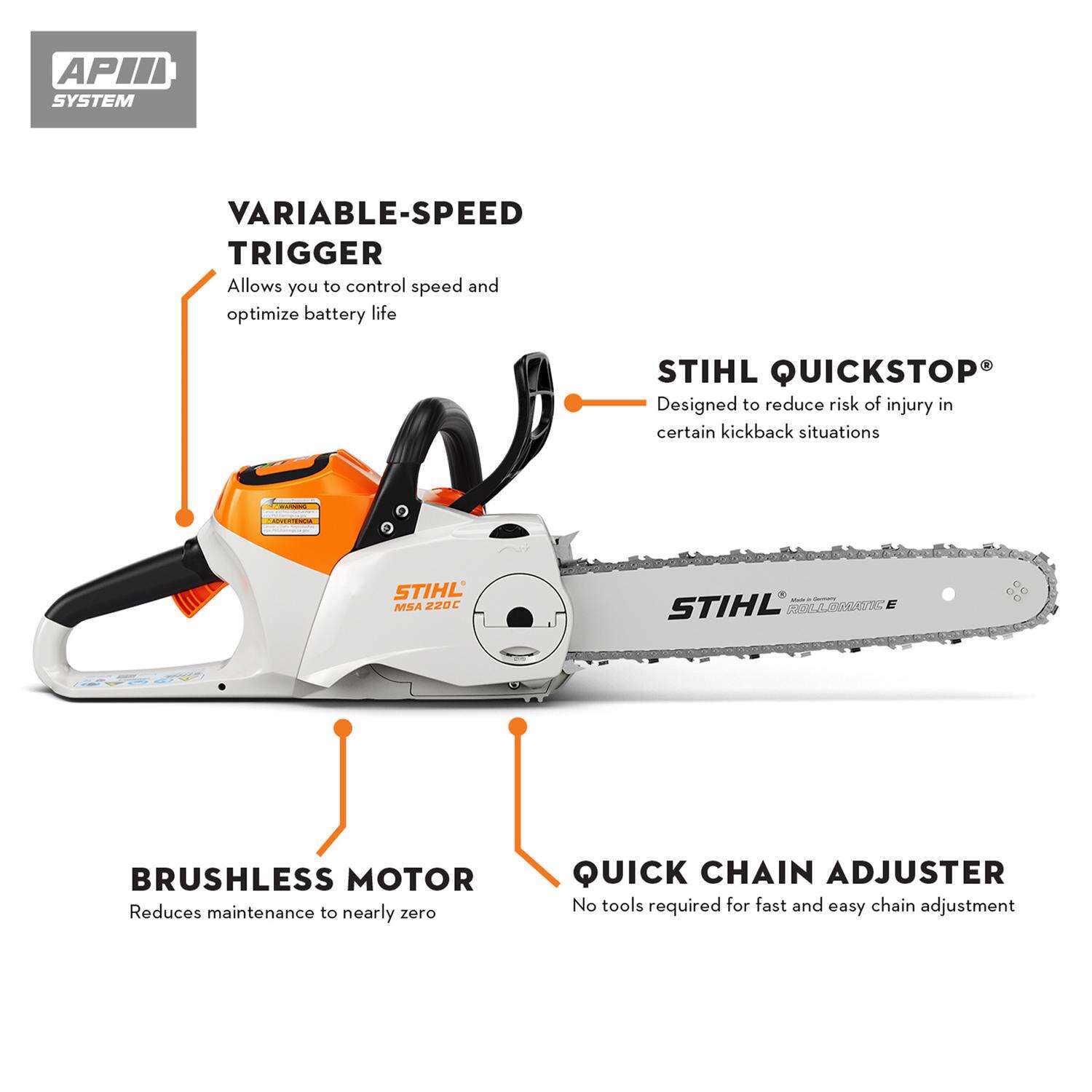 STIHL MSA 220 C-B 14 in. Battery Chainsaw Tool Only