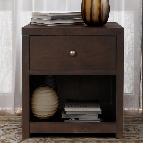 1 Drawer Solid Wood Nightstand Sofa End Table