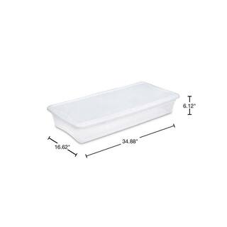 Sterilite 41 Qt. Under Bed Latch Tote Storage Box Containers (6-Pack) 6 x 19608006