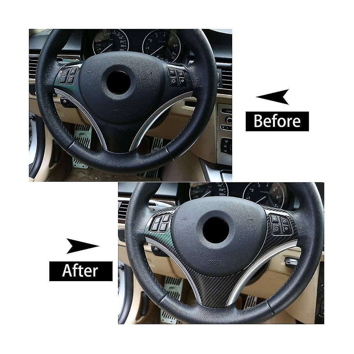 For E90 3 Series E90 E92 320i 330i 325i 2005-2012 Car Steering Wheel Decoration Accessories， Abs Ca