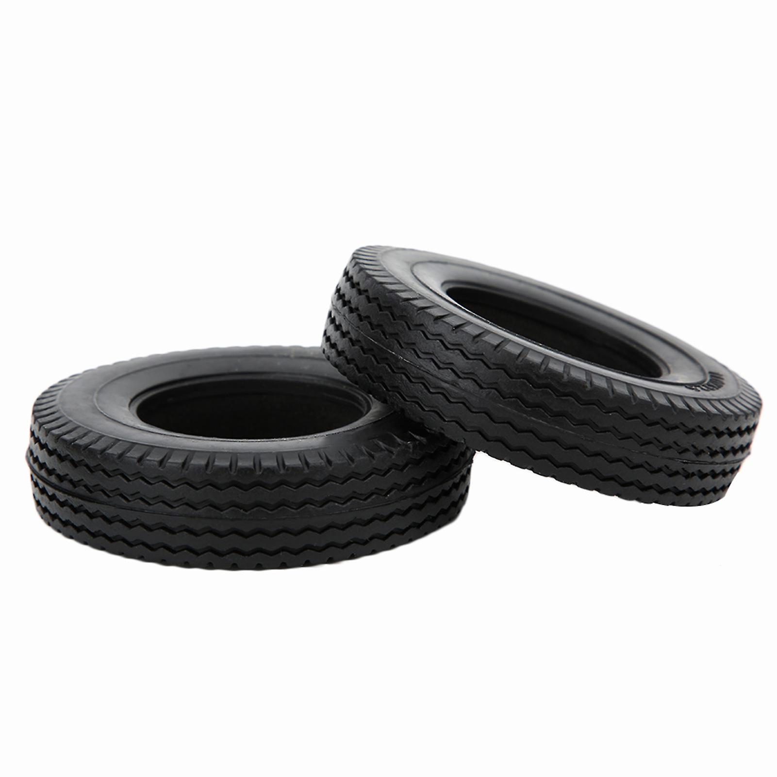 4 Pcs Rc Accessories Rubber Car Tire Fit For Tamiya 1/14 Rc Tractor Truck Black