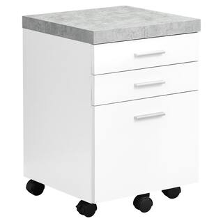 White Filing Cabinet on Castors with 3-Drawers HD7051