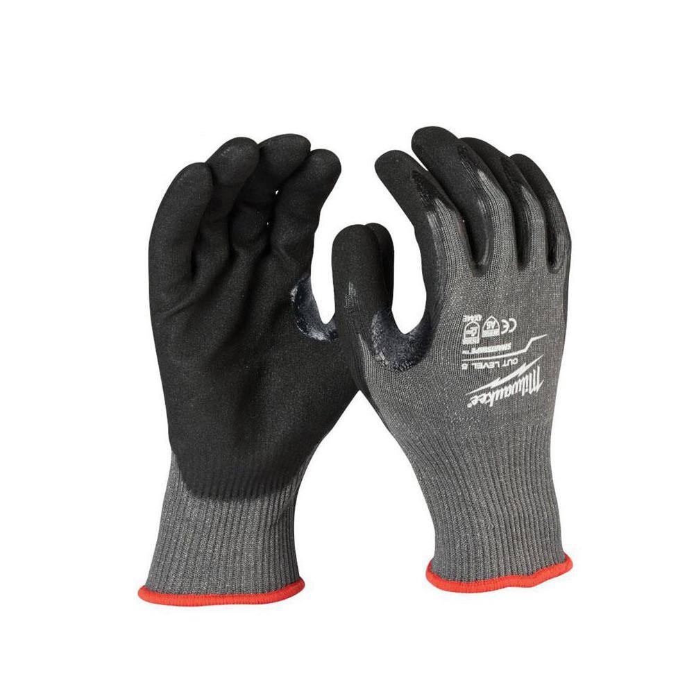 MW Large Gray Nitrile Level 5 Cut Resistant Dipped Work Gloves 48-22-8952