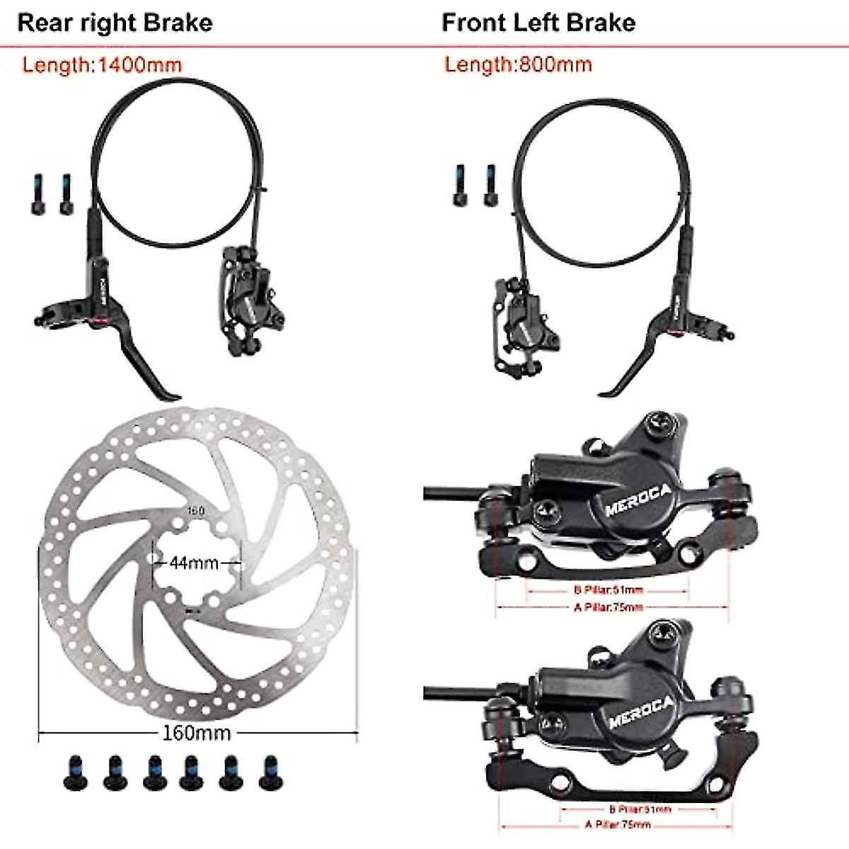 Hydraulic Disc Brake Set  Aluminium Alloy Front And Rear Caliper For Mtb Brake Hydraulic Bilateral Brake