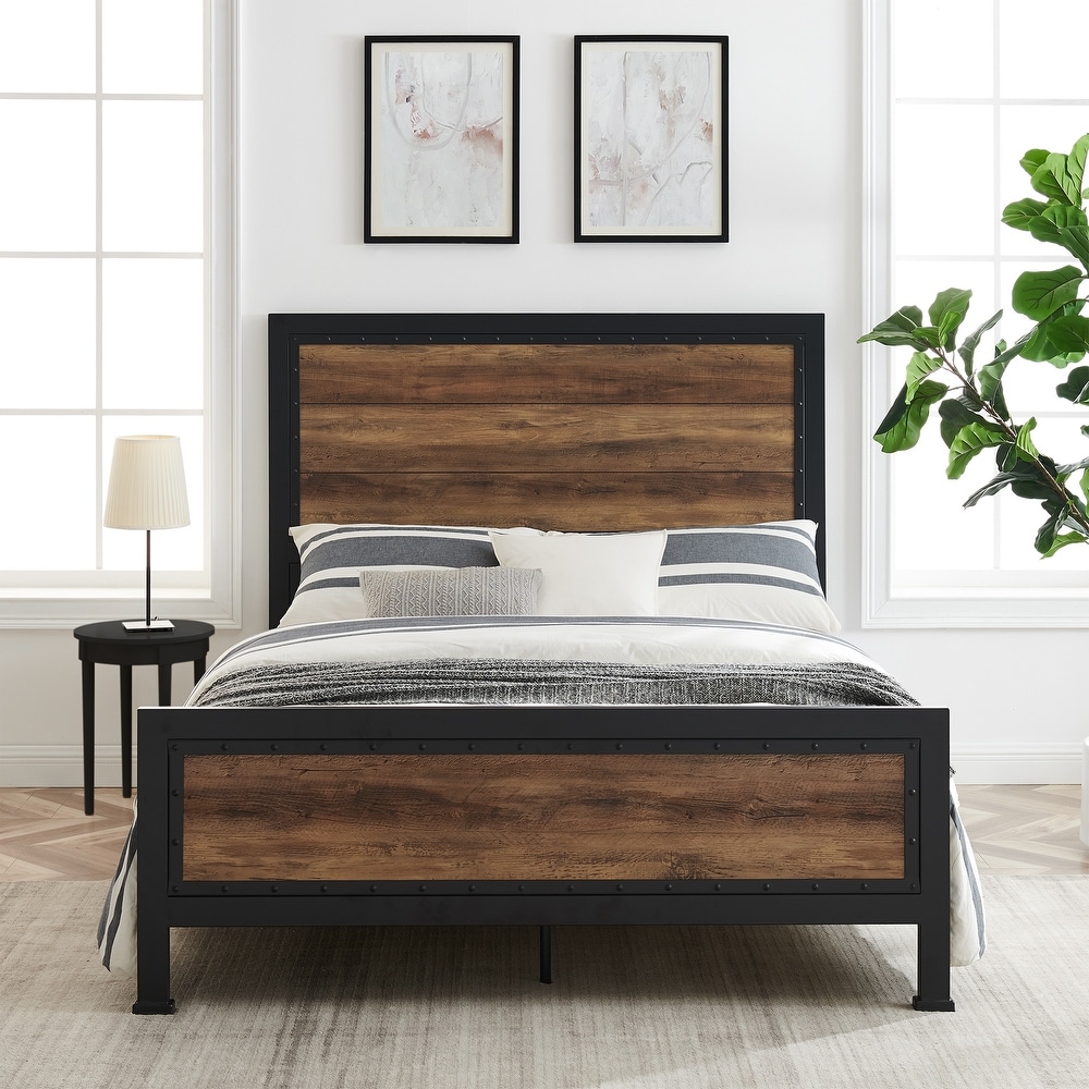 Middlebrook Santos Rustic Metal Queen Panel Bed