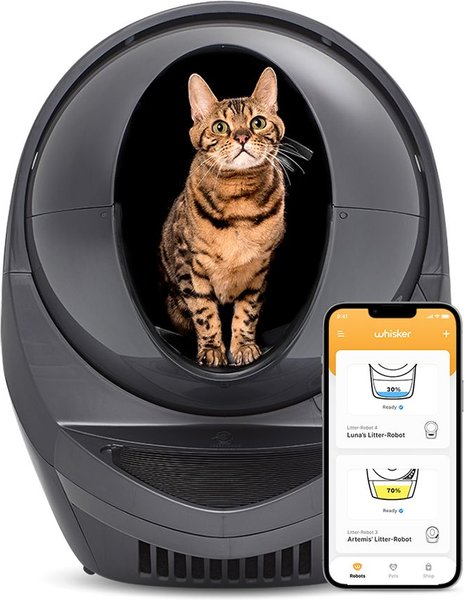 Whisker Litter-Robot 3 WiFi Enabled Automatic Self-Cleaning Cat Litter Box