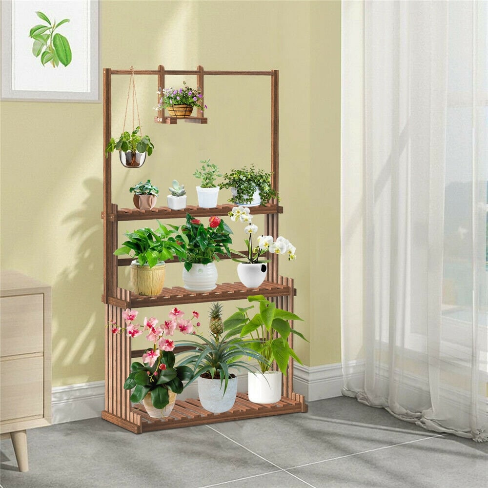 Heavy Duty Hanging Plant Stand Shelving Unit Flower Pot Rack