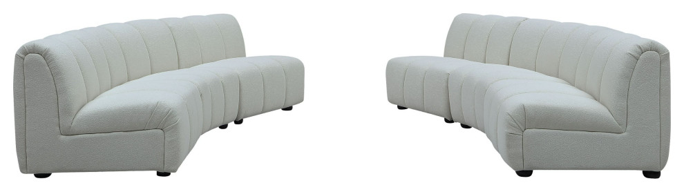 Divani Casa Olandi Modern White Fabric Curved Sectional Sofa Set   Transitional   Living Room Furniture Sets   by Vig Furniture Inc.  Houzz