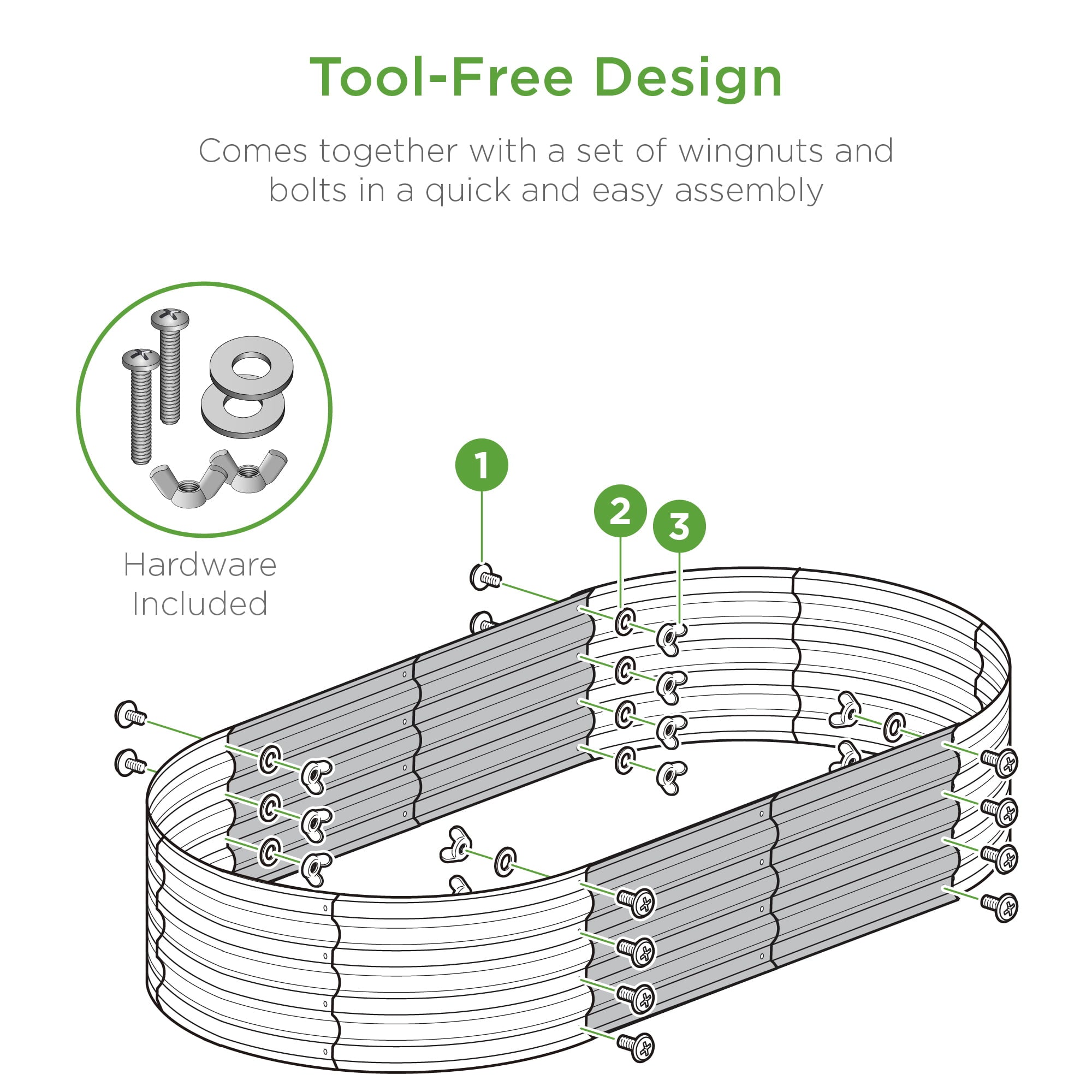 Best Choice Products 4x2x1ft Outdoor Raised Metal Oval Garden Bed, Planter Box for Vegetables, Flowers - Silver