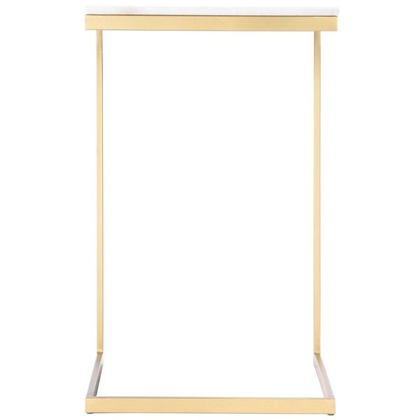 Lawler Modern Loft Iron and Marble Square End Table - Gold