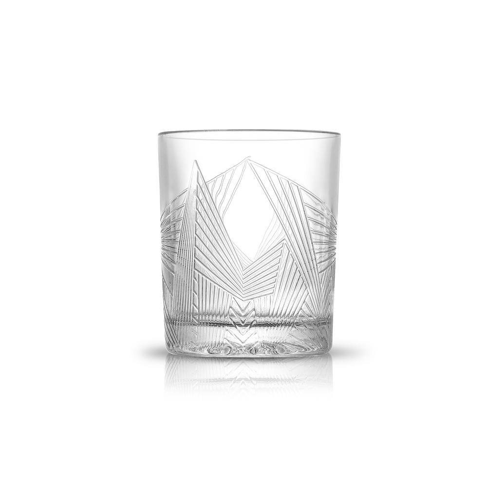 JoyJolt Gatsby Art Deco 10 oz. Double Old Fashioned Whiskey Glasses (Set of 6) JGA10242