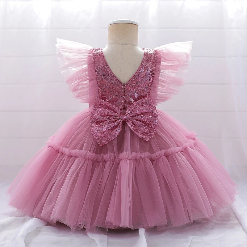 Toddler 1st Birthday Dress For Baby Girl Clothes Sequin Baptism Princess Tutu Dress Girls Dresses Party Costume 0-5 Year