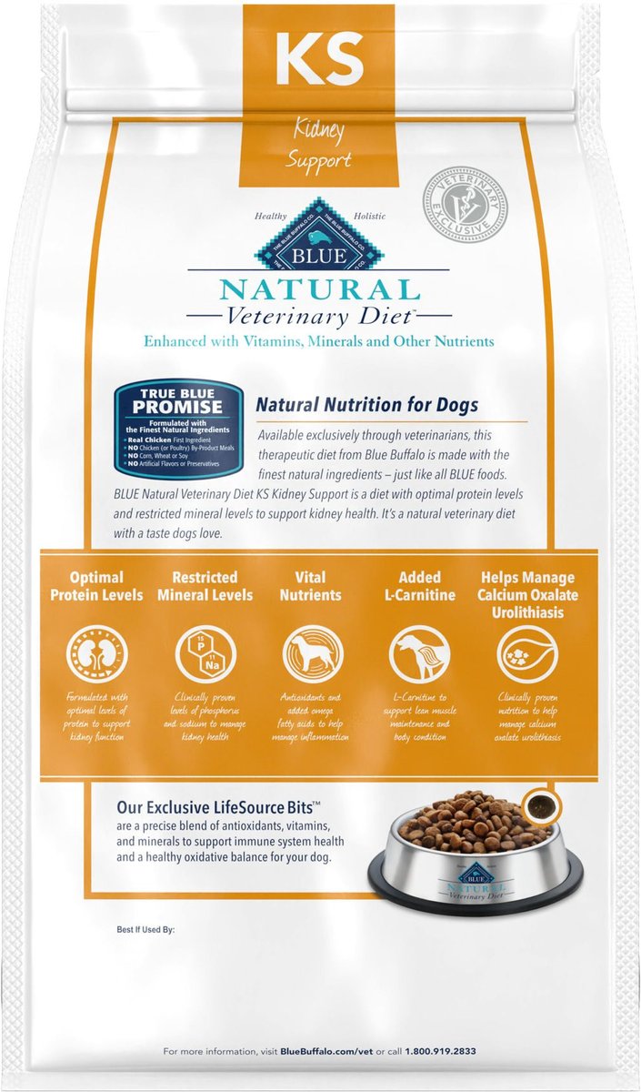 Blue Buffalo Natural Veterinary Diet KS Kidney Support Dry Dog Food