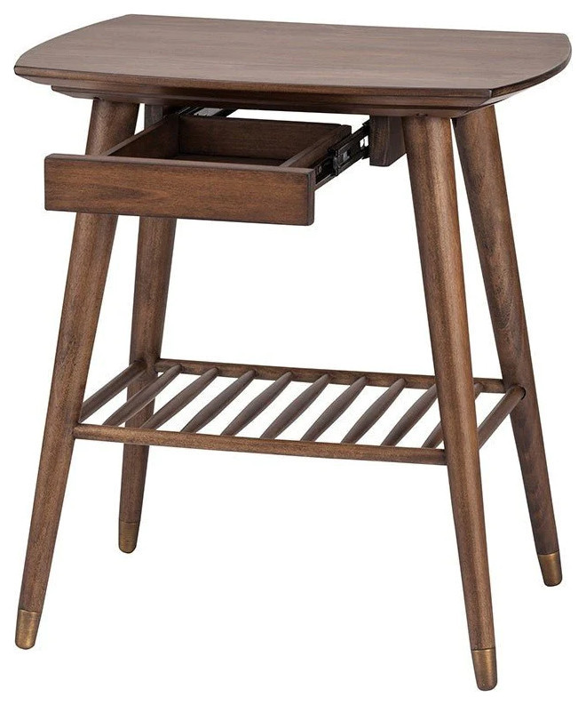 Flynn Walnut Side Table   Midcentury   Side Tables And End Tables   by Virgil Stanis Design  Houzz