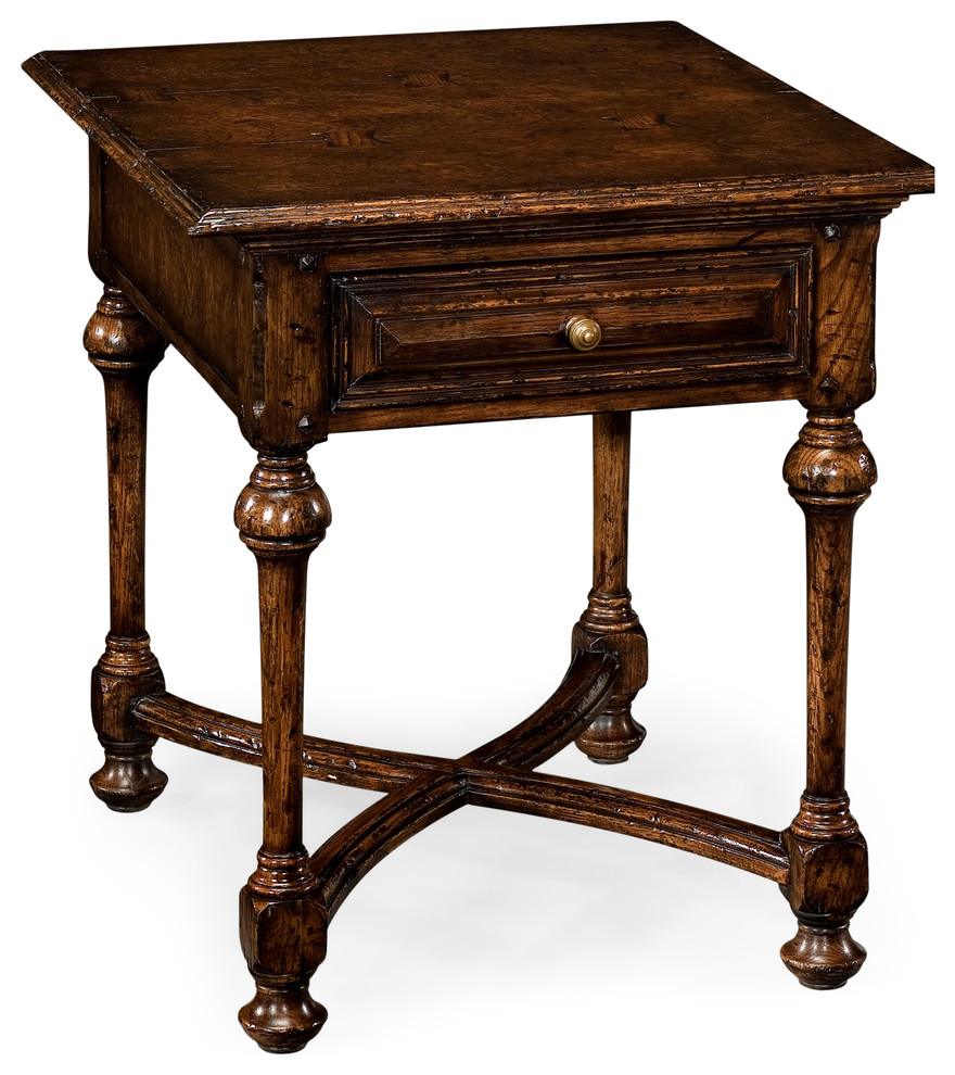 Elizabethan Dark Oak Square Side Table   Traditional   Side Tables And End Tables   by HedgeApple  Houzz