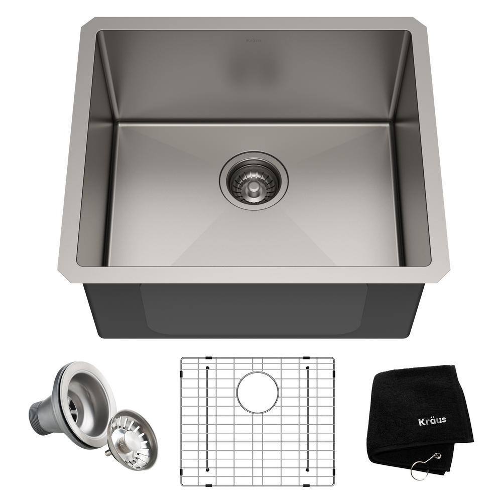 KRAUS Standart PRO 16 Gauge Stainless Steel 21 in. Undermount Bar Sink KHU101-21