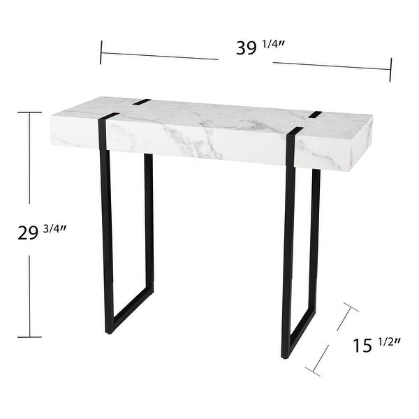 SEI Furniture Kiernan Modern Faux Marble Console Table