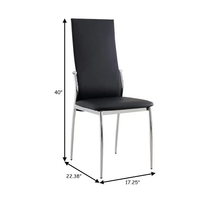 Kalawao Contemporary Side Chair， Black Finish， Set of 2