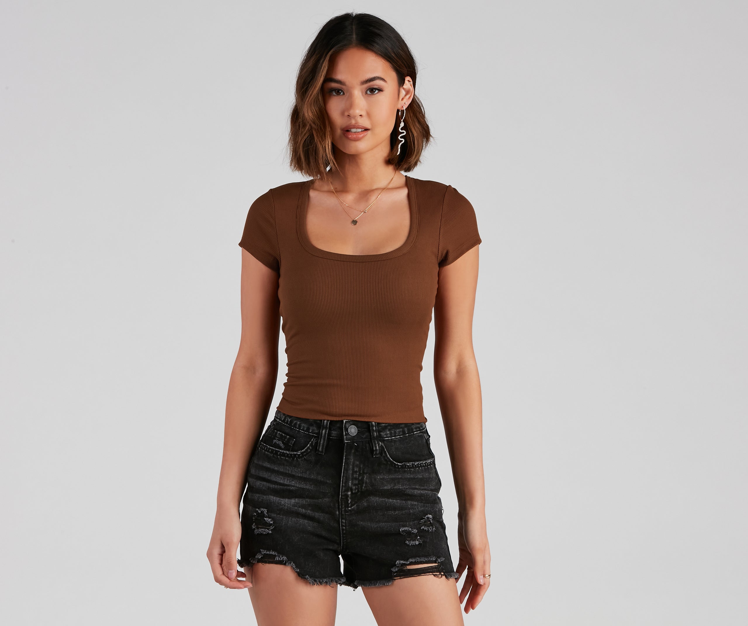 Simple Staple Ribbed Knit Top