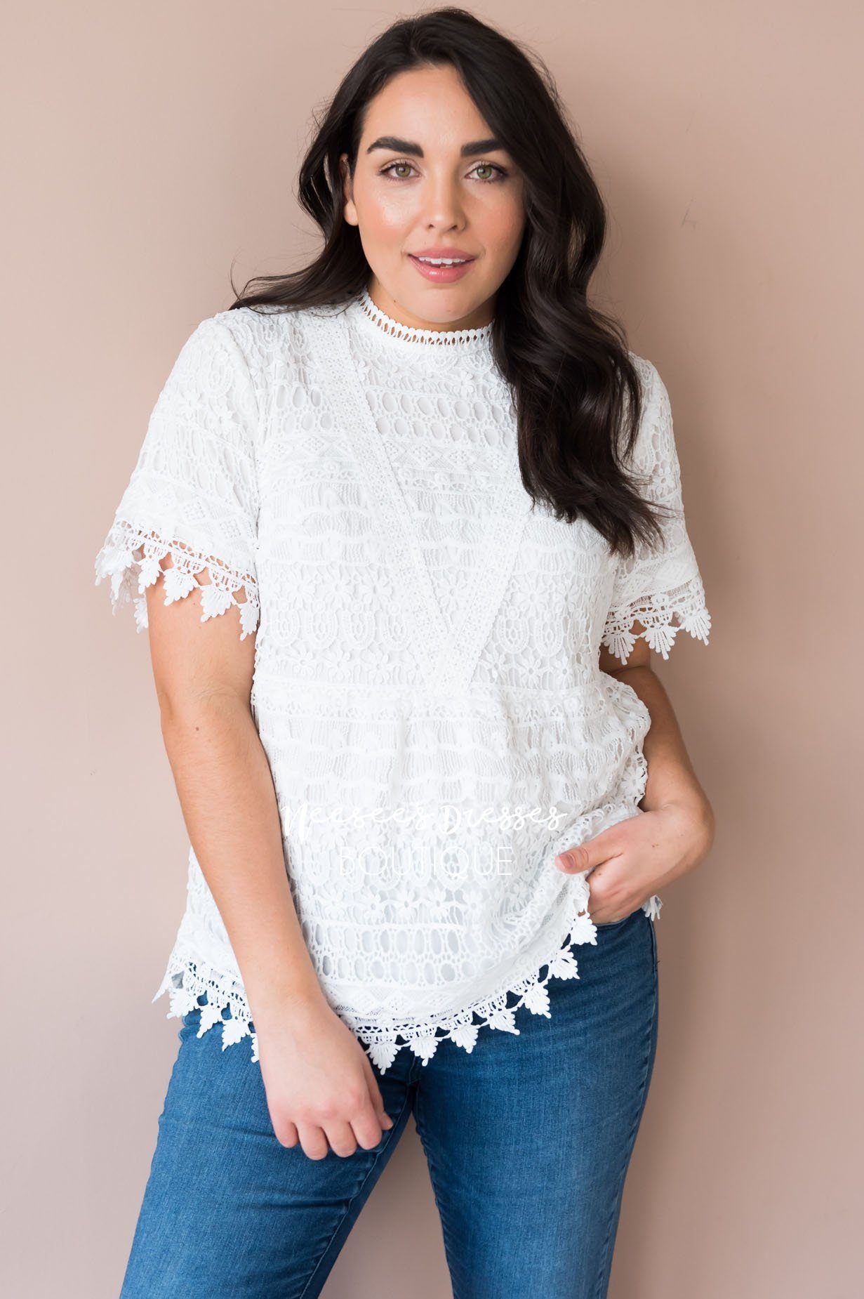 A Lot of Lace Modest Blouse