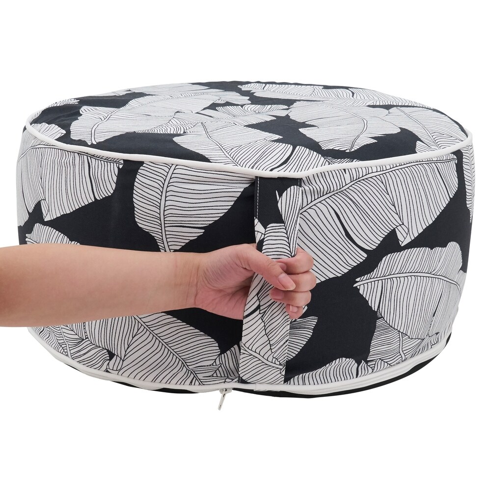 Banana Leaf Print Outdoor Ottoman