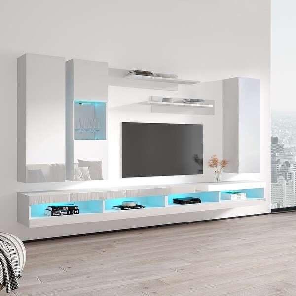 Fly EF5 34TV Wall Mounted Floating Modern Entertainment Center