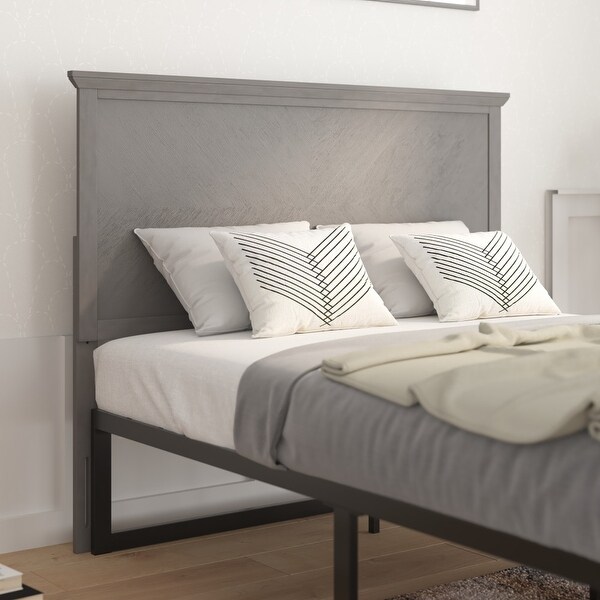 Solid Wood Herringbone Patterned Headboard Only - - 37825685