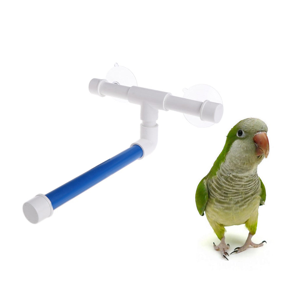 HOMEMAXS Portable Bird Parrot Perches Suction Cup Shower Perch Stand Window Shower Bath Wall Paw Grinding Stand Toy