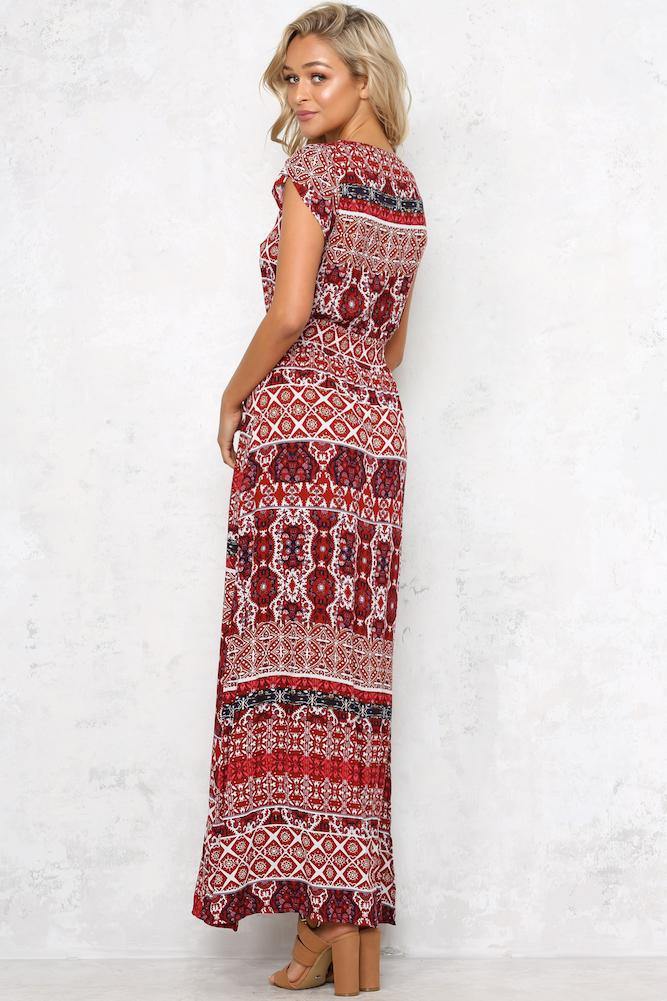 Lands Of Bohemia Maxi Dress Wine