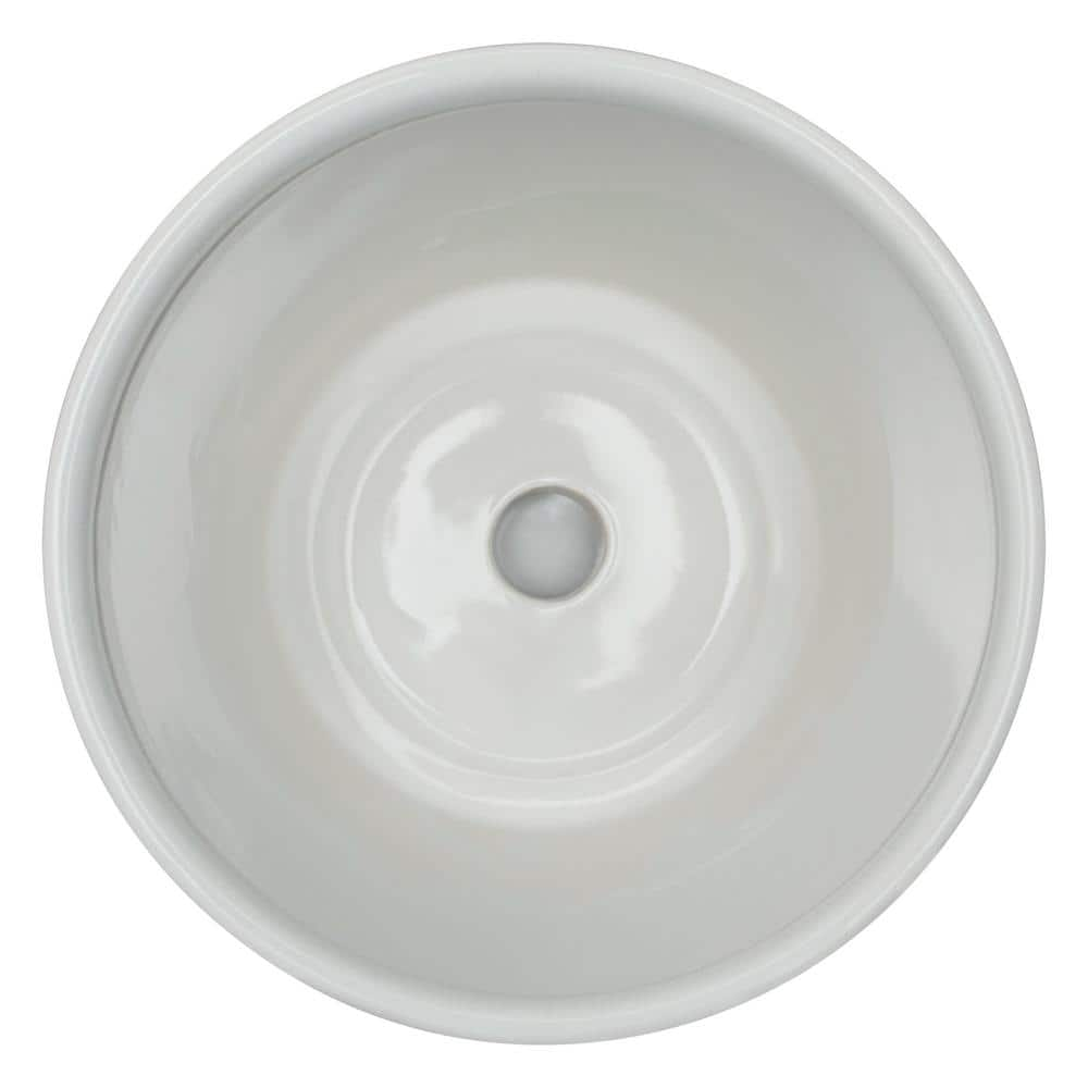 Vigoro 4.4 in. Piedmont Small White Ceramic Planter (4.4 in. D x 4.2 in. H) with Drainage Hole and Attached Saucer CR01721S-04W