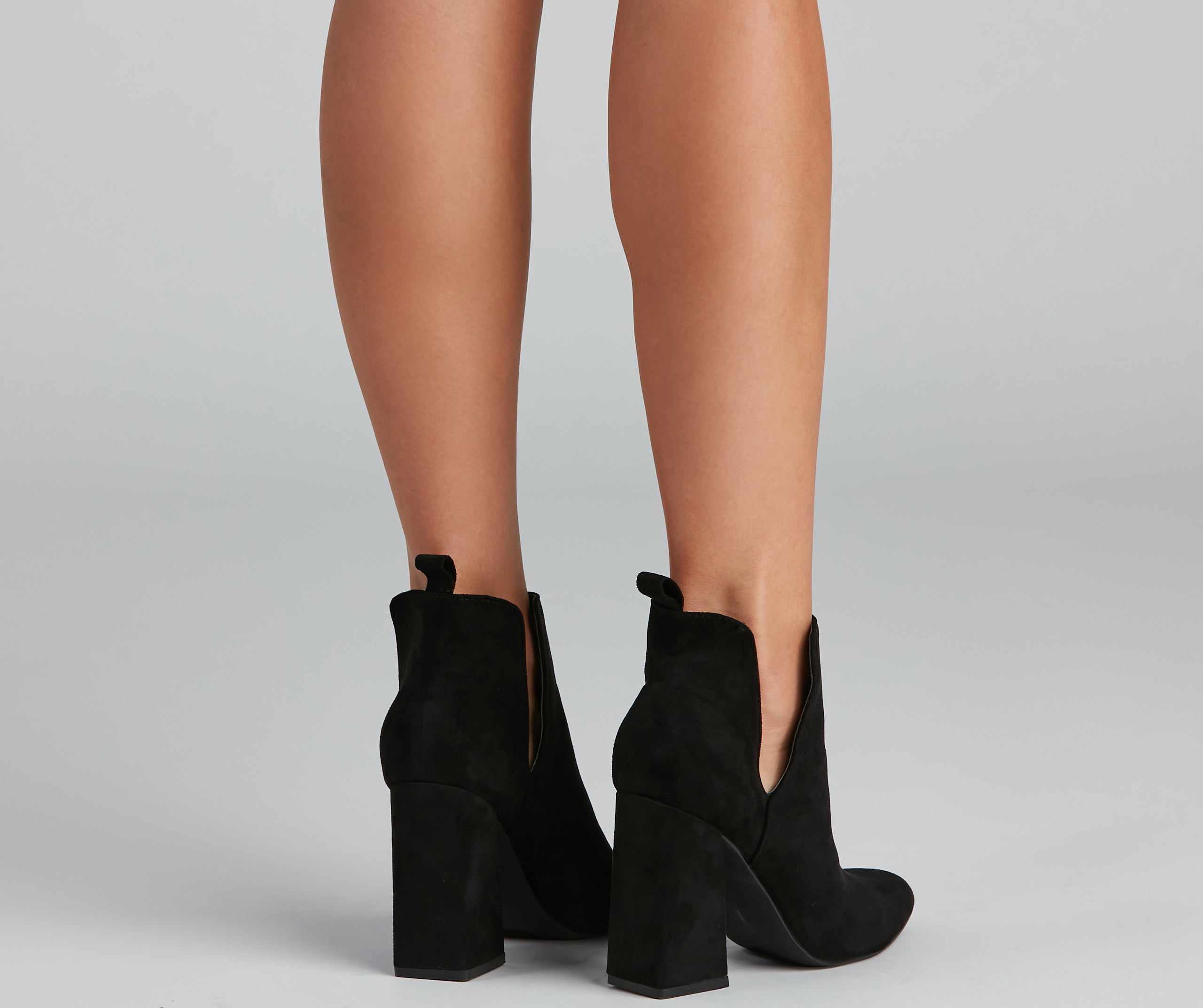 Brisk Steps Faux Suede Cutout Booties