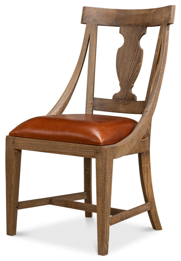 Fireside Vineyards Dining Chairs Set of 2 Husk Leather Seat   Traditional   Dining Chairs   by Sideboards and Things  Houzz