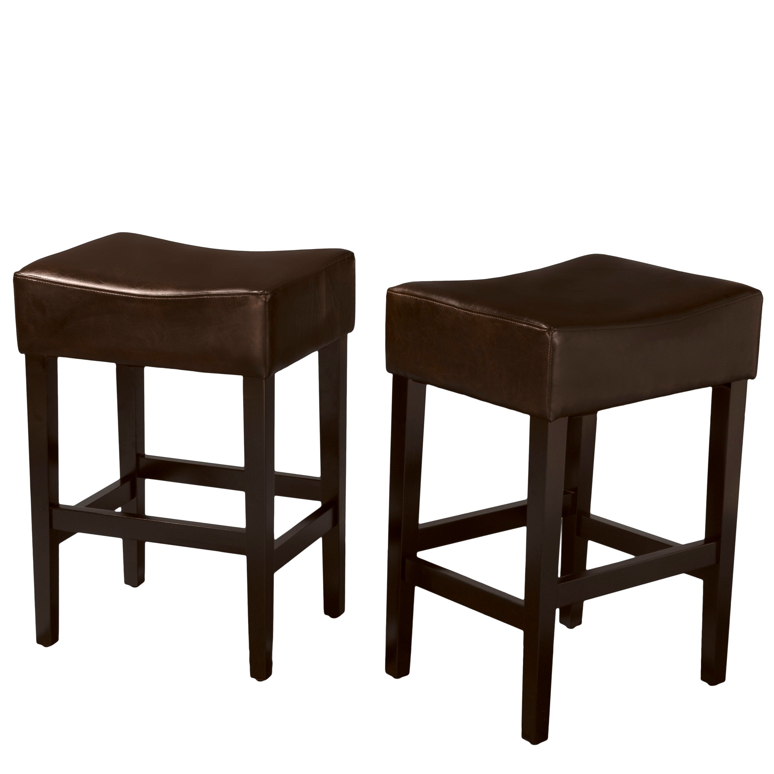 Duff 26-Inch Backless Leather Counter Stools (Set of 2)