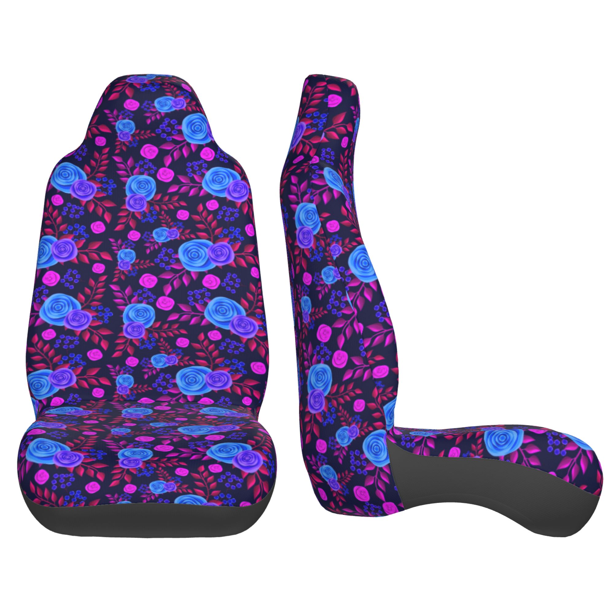 ZICANCN Car Seat Covers Front Seats Only，Retro Purple Flowers Decorative Automotive Seat Covers Protectors for Cars Trucks Suv 2 Pack