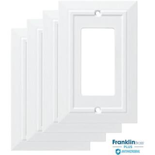 Franklin Brass Classic Architecture Pure White Antimicrobial 1-Gang Decorator Wall Plate (4-Pack) W35243-PWA-C