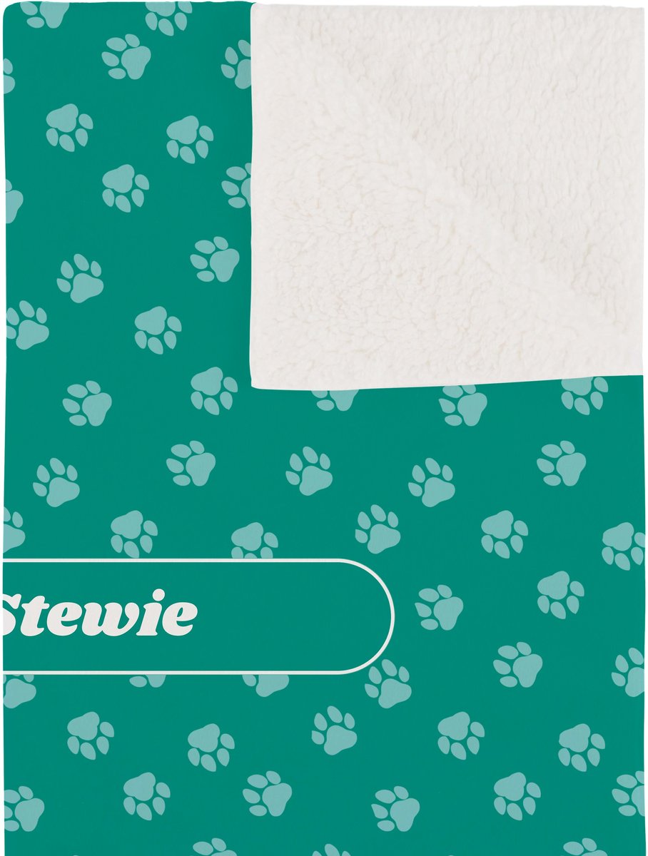 Frisco Personalized Paws Sherpa Cat and Dog Blanket， 30\