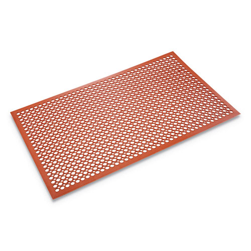 Crown Mats and Matting Safewalk-Light Heavy-Duty Anti-Fatigue Mat | Rubber， 36 x 60， Terra Cotta | CWNWSCT35TC