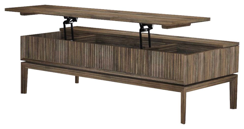 West 51 quotWide Coffee Table With Lift Top   Rustic   Coffee Tables   by LH Imports  Houzz