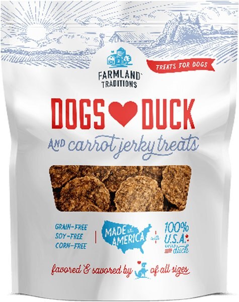 Farmland Traditions USA Dogs Love Duck and Carrots Grain-Free Jerky Dog Treats