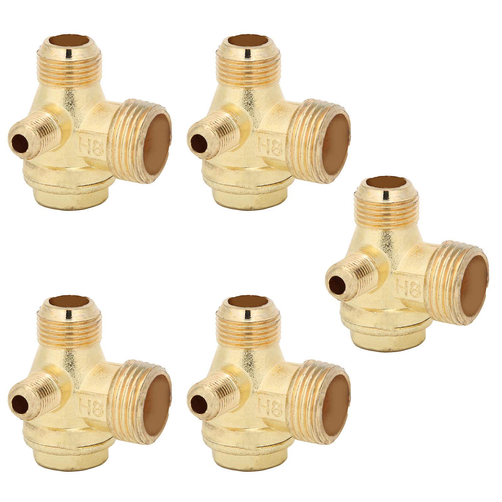 5pcs Air Compressor Check Valve 1way 1/2x3/8x10 Chamfer Zinc Alloy Small Air Pump Accessories