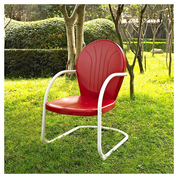 Metal Patio Arm Chair Red