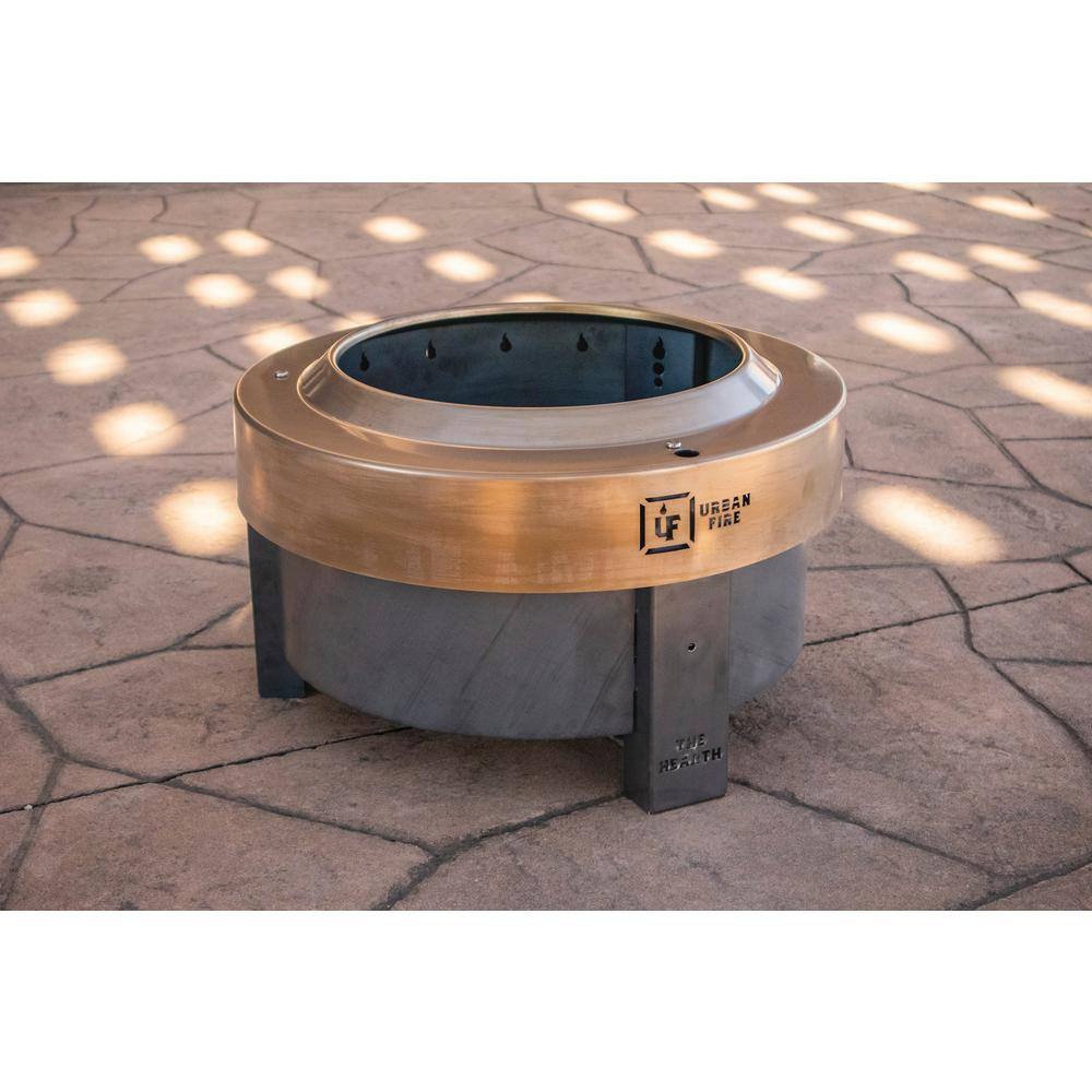 URBAN FIRE Hearth 13 in. H Graphite Edition Steel Fire Pit with Smokeless Technology HRTH-GR