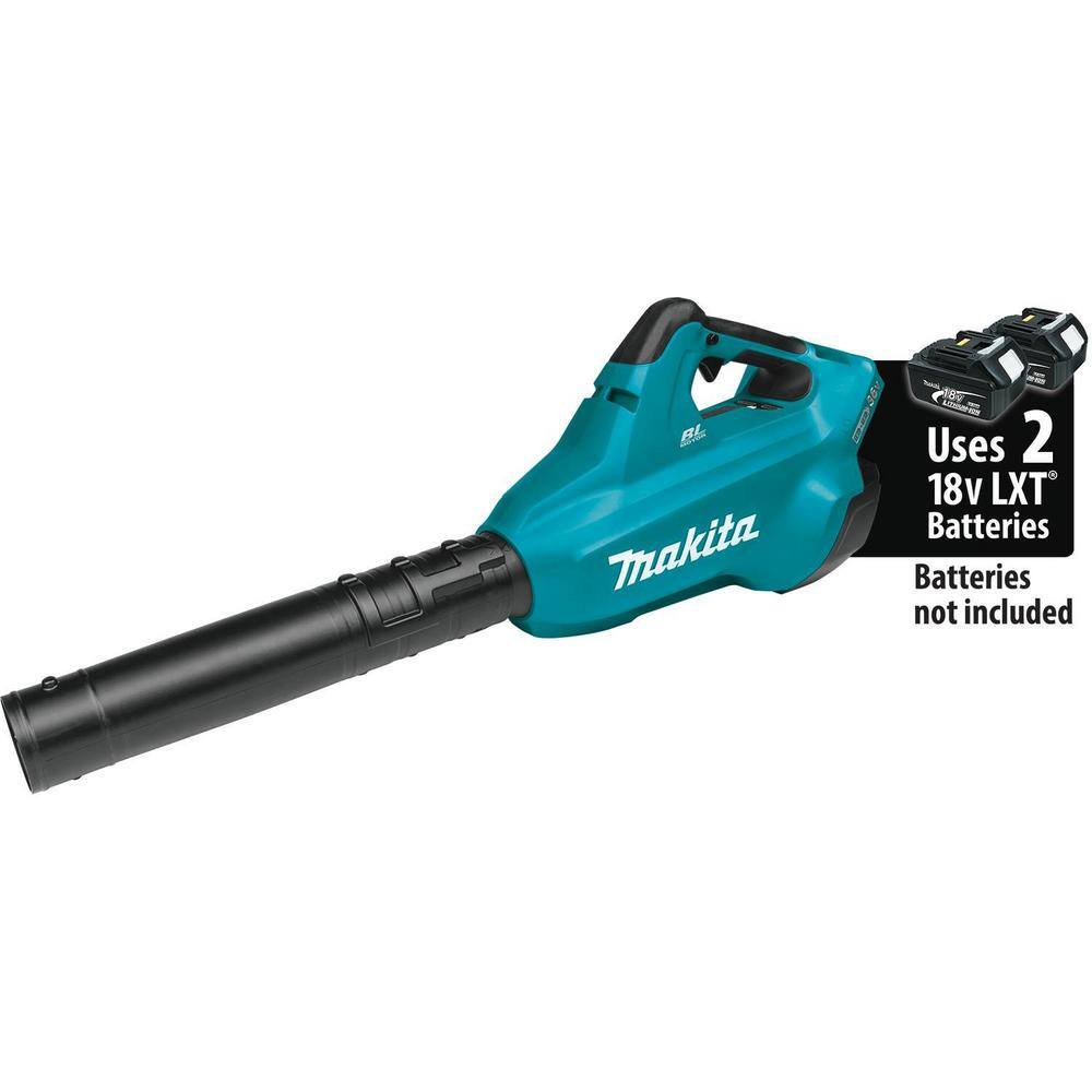 Makita 120 MPH 473 CFM 18-Volt X2 (36-Volt) LXT Lithium-Ion Cordless Brushless Leaf Blower with Bonus Flat End Nozzle XBU02Z-197889-6