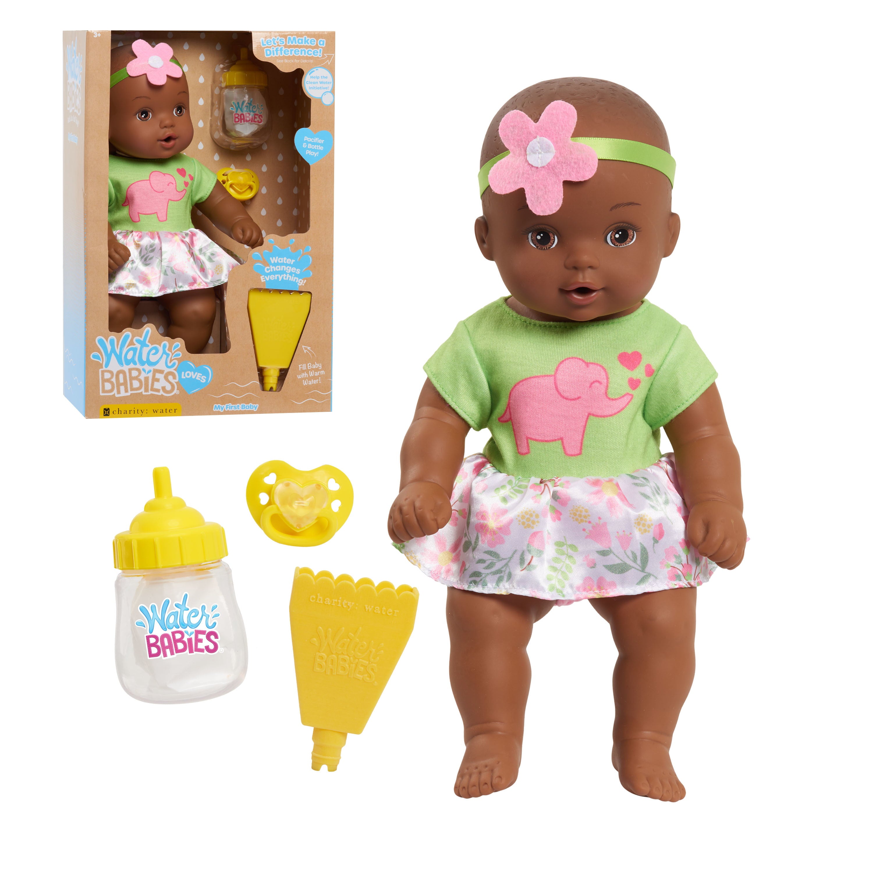 WaterBabies My First Baby Doll, Support a Partnership with charity: water, Water Filled Baby Doll,  Kids Toys for Ages 3 Up, Gifts and Presents