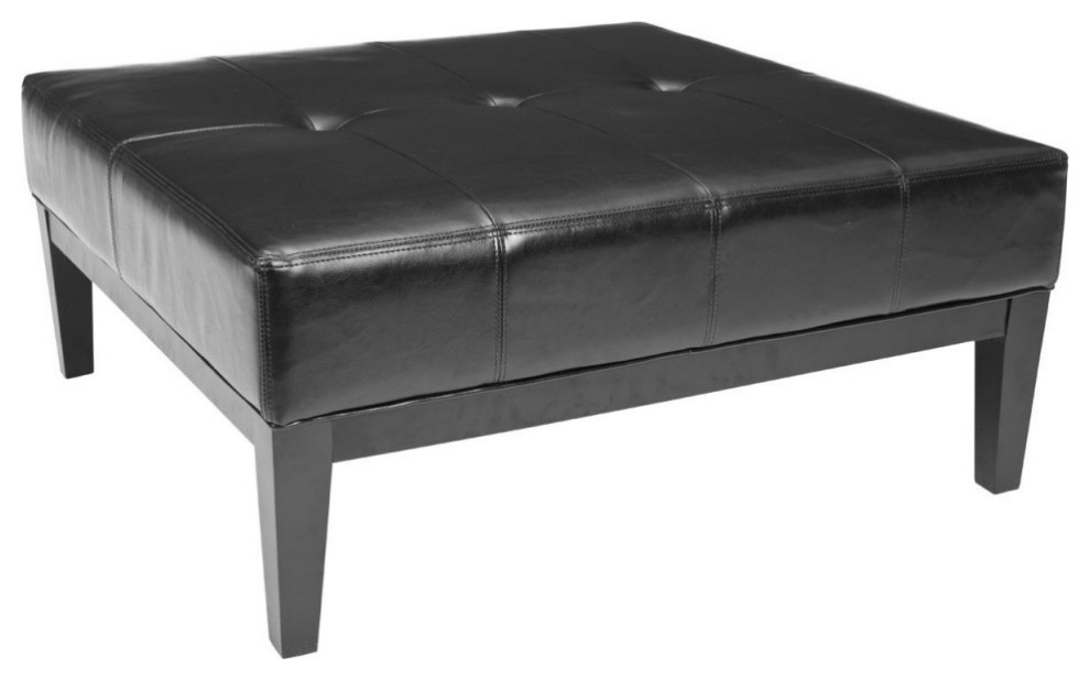 Tonita Large Square Cocktail Ottoman Black   Modern   Footstools And Ottomans   by Virgil Stanis Design  Houzz