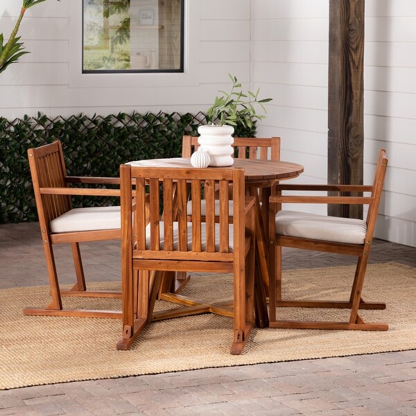 Middlebrook 5Piece Solid Wood Round Patio Dining Set