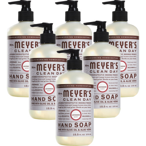 Mrs. Meyer's Clean Day Liquid Hand Soap， Lavender， 12.5 oz， 6/Carton (651311)