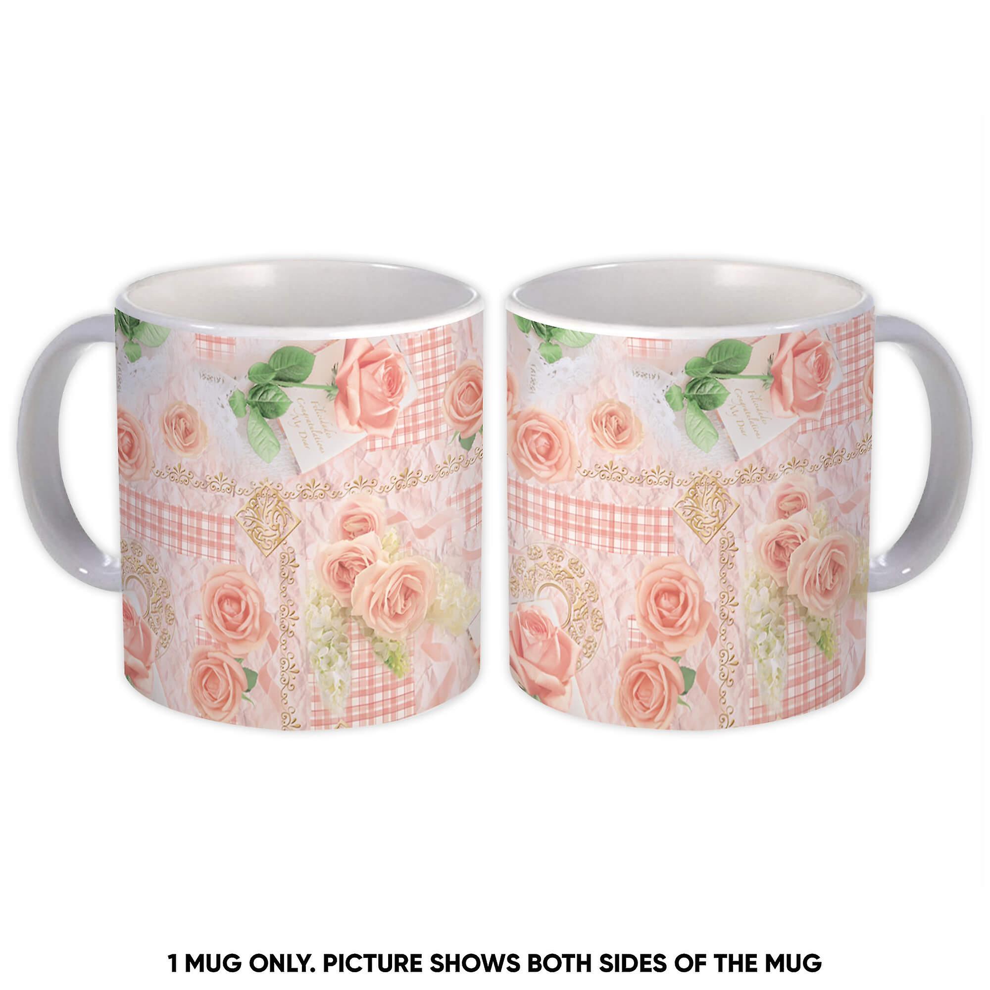 Gift Mug: Roses Arabesques Pale